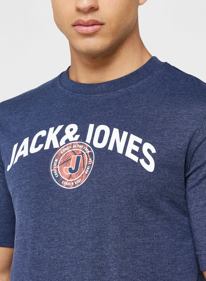 JACK & JONES Logo Print Crew Neck T-Shirt