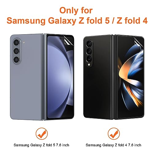 KCT TPU Screen Protector Compatible with Samsung Galaxy Z Fold 5 / Samsung Galaxy Z Fold 4 5G (2023/2022), Front & Inner TPU Flexible Film, Auto-Repair, Bubble-Free, Positioning Frame - Image 2
