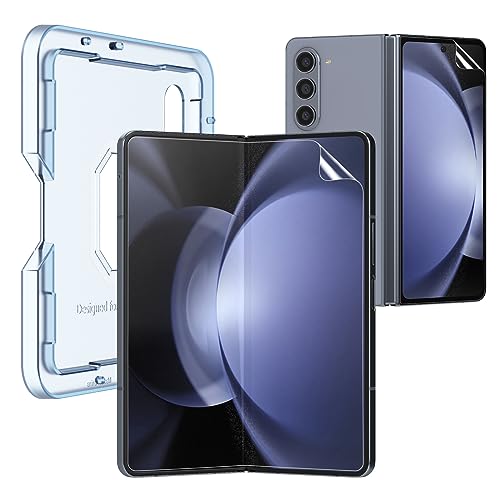 KCT TPU Screen Protector Compatible with Samsung Galaxy Z Fold 5 / Samsung Galaxy Z Fold 4 5G (2023/2022), Front & Inner TPU Flexible Film, Auto-Repair, Bubble-Free, Positioning Frame - Image 1