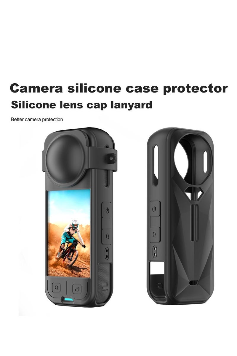 Milatech Camera Accessory Kit for Insta 360 X5 - Lens Guards, Silicone Case, Camera Case (Black, Unisex) - Image 2