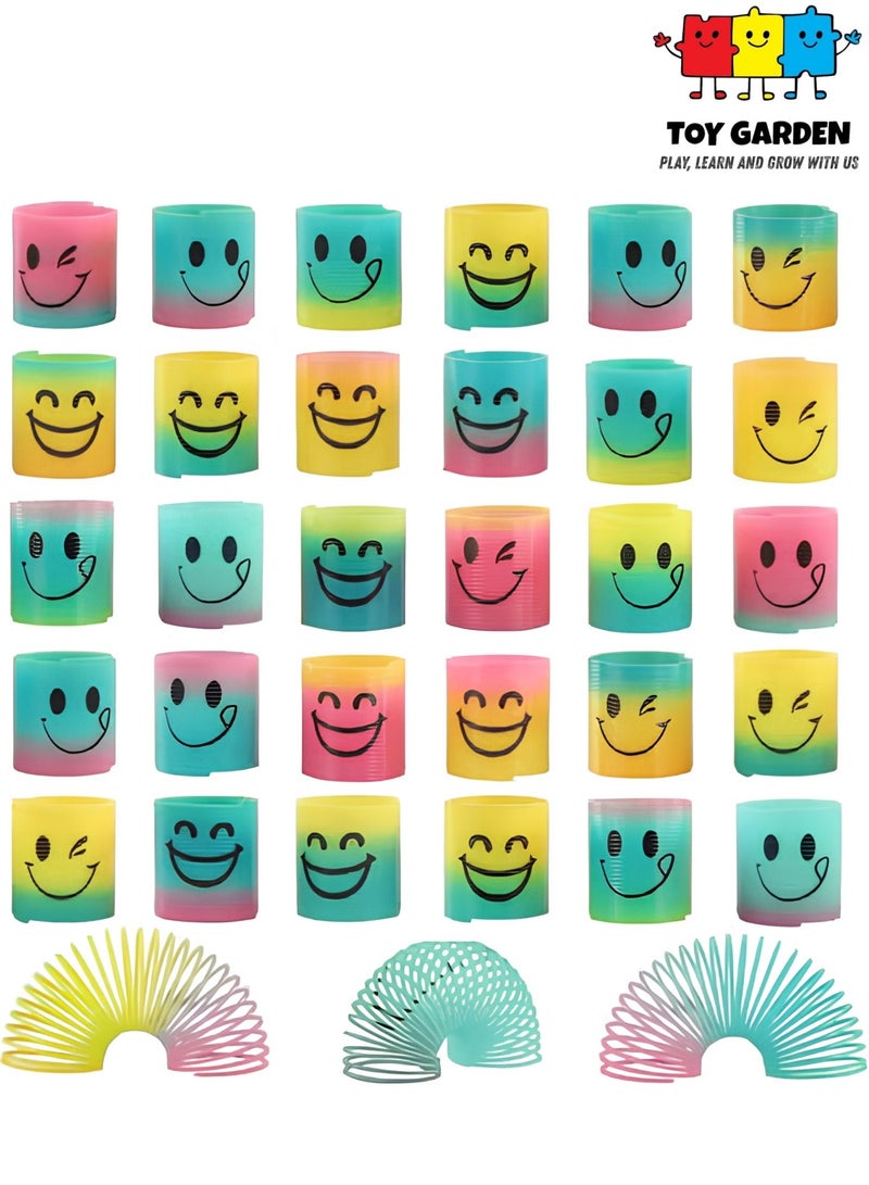 TOY GARDEN 30 Pack Rainbow Spring Magic Fidget Toys, Mini Coil Springs for Kids Party Favors and Birthday Goodie Bag Fillers, Carnival Prizes and Classroom Rewards, Colorful Stress Relief Fidget Toys for Boys and Girls, Fun Bulk Sensory Toys for Playtime - Image 1