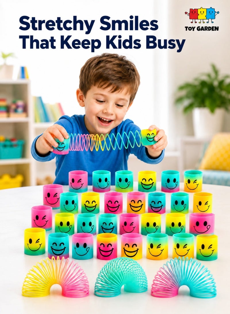 TOY GARDEN 30 Pack Rainbow Spring Magic Fidget Toys, Mini Coil Springs for Kids Party Favors and Birthday Goodie Bag Fillers, Carnival Prizes and Classroom Rewards, Colorful Stress Relief Fidget Toys for Boys and Girls, Fun Bulk Sensory Toys for Playtime - Image 1