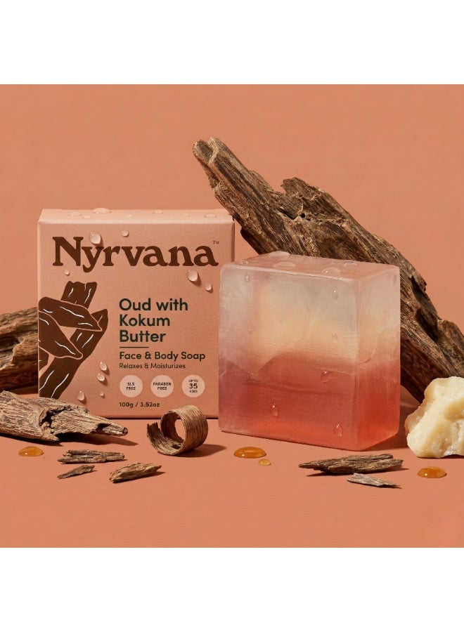 Nyrvana Oud with Kokum Butter Soap | Pack of 3 x 100g (3.52 oz) | Relaxes & Deeply Moisturizes | Non-Drying | Natural Soap for Dry Skin - Image 3