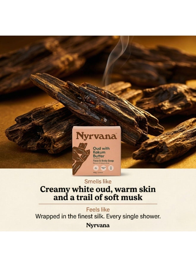 Nyrvana Oud with Kokum Butter Soap | Pack of 3 x 100g (3.52 oz) | Relaxes & Deeply Moisturizes | Non-Drying | Natural Soap for Dry Skin - Image 2