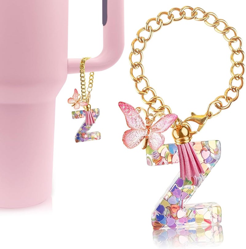 Velaco Letter Charm Accessories for Stanley Cup with Handle, Cute Initial Letter Keychain Handle Charm - Image 1