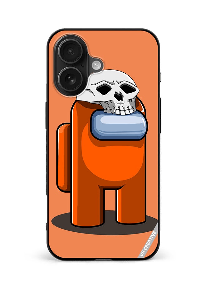 Protective Case Cover For Apple iPhone 16 Plus Orange Game Among Us In Halloween Design Multicolour