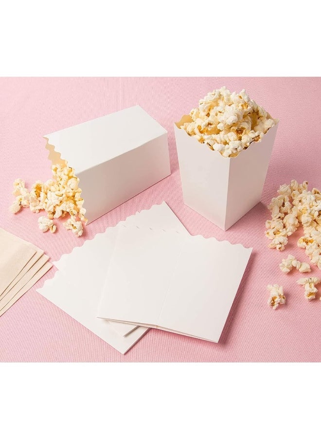 Blue Panda - BLUE PANDA White Popcorn Boxes, Movie Night Decorations (3.3 x 5.5 x 3.5 in, 100-Pack) - Image 1