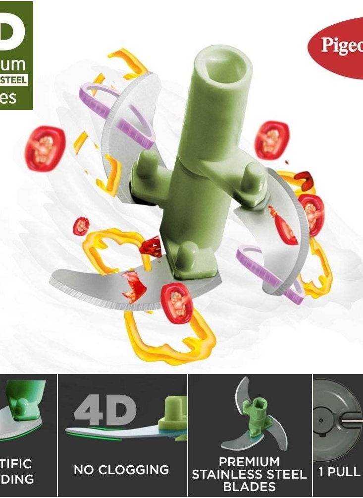 pigeon - Pigeon Large Handy and Compact Chopper with 3 Blades for effortlessly Chopping Vegetables and Fruits , 650 ml, PG-14516 - Image 1