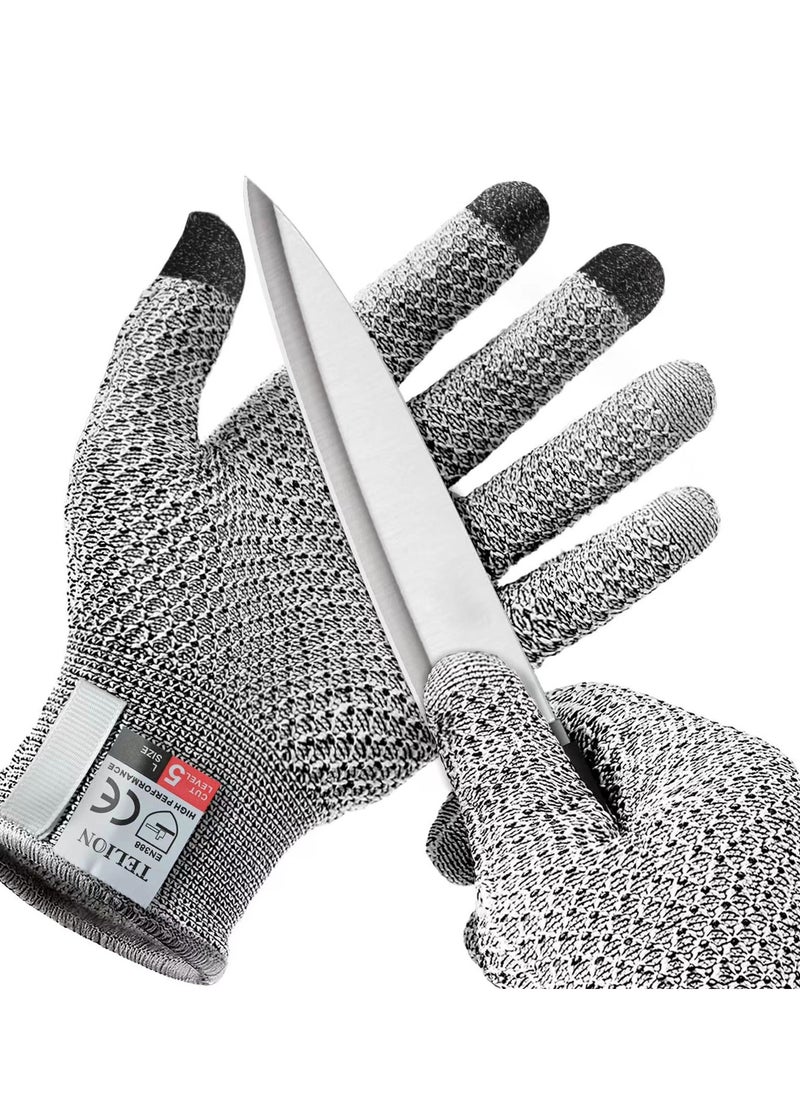 Generic - Level 5 excellent anti-cutting gloves, the mesh design in the gloves can buffer cutting, suitable for working environments that require fine operations, such as glass processing, metal cutting, trimming flowers and trees, kitchen cooking, etc., oyster peeling, fish and meat processing safety gloves Protect your hands from harm.(2 sets-4 pieces) - Image 1