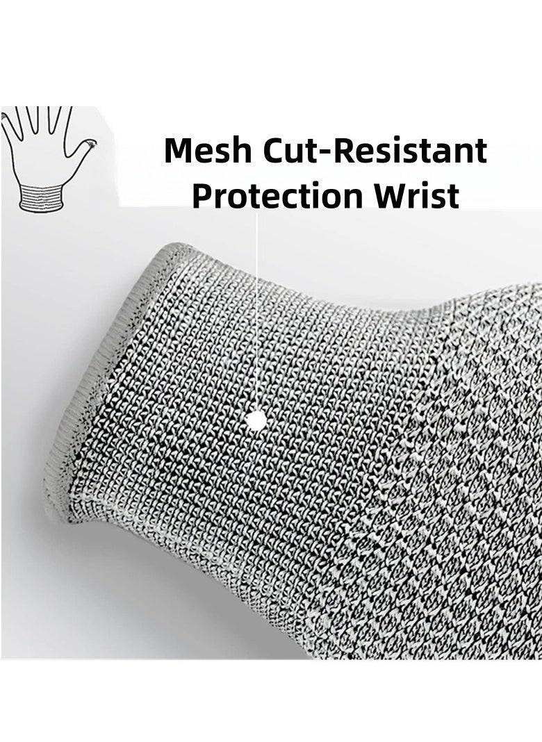 Generic - Level 5 excellent anti-cutting gloves, the mesh design in the gloves can buffer cutting, suitable for working environments that require fine operations, such as glass processing, metal cutting, trimming flowers and trees, kitchen cooking, etc., oyster peeling, fish and meat processing safety gloves Protect your hands from harm.(2 sets-4 pieces) - Image 1