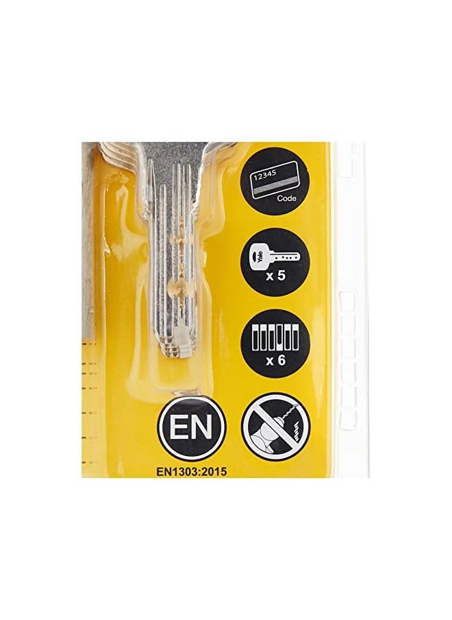 Yale - 10 1002 3030 00 22 01 1000 Series Double Euro Profile Cylinder Dimple Key 30 Plus 30 Satin Nickel - Image 1