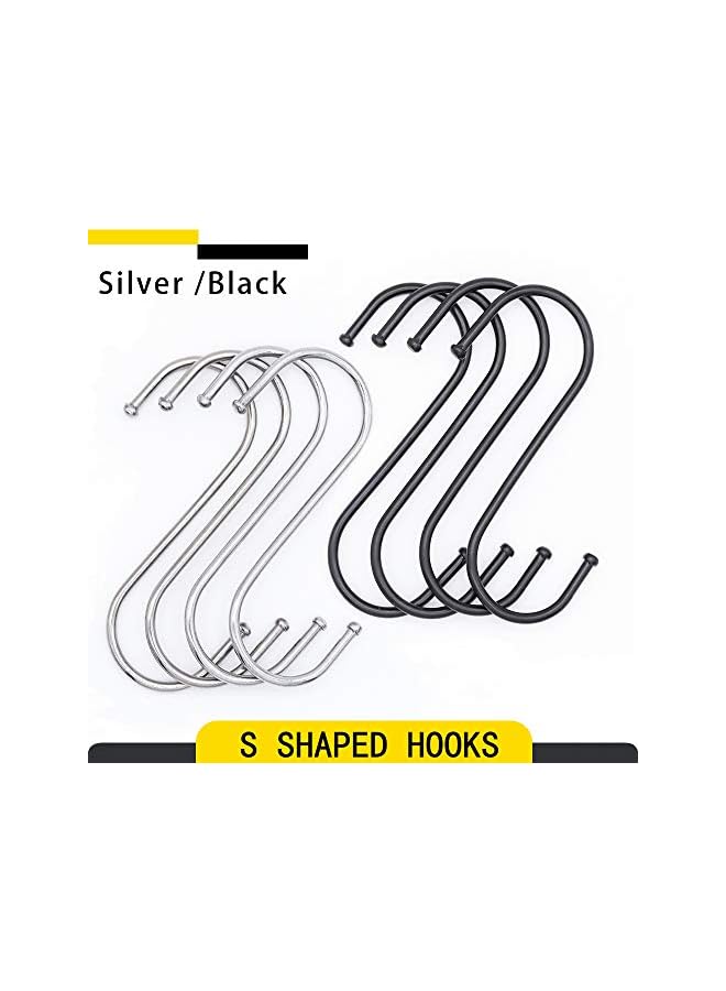 PROMASS promass 20PCS S-Shaped Hooks, Premium Stainless Steel Metal Hanging Hooks Multi Function, Heavy-Duty Hangers for Kitchen Office Bathroom Bedroom (Silver, Medium)  - Image 3