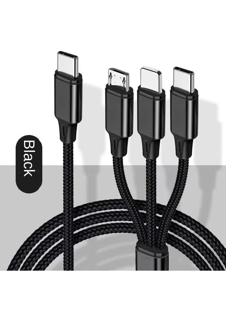 AROAQ Type-C Three-in-One Fast Charging Cable PD Quick Charge Multi-Device USB Cable for Car and Home Use Durable and Portable