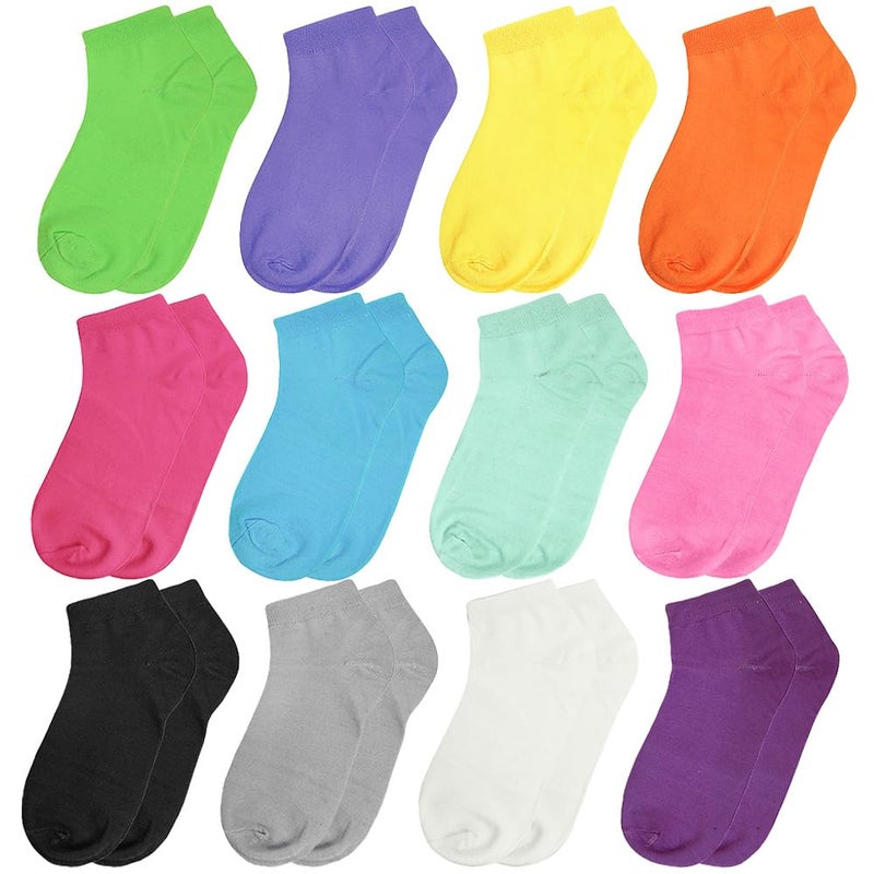 Falari 12 Pairs Women Novelty Ankle Socks Colorful ComfortSoft Lightweight Sports Athletic Socks (12 Colors) - Image 2