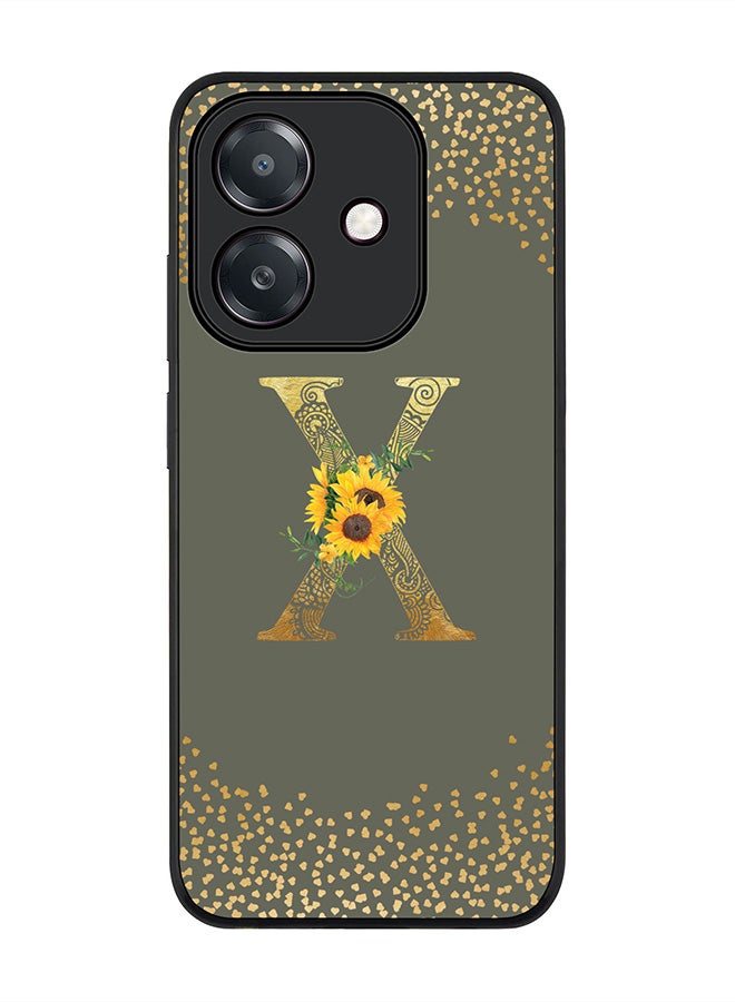 Stylizedd For Oppo A5i Case,Slim fit Camera Protection, Shockproof Thin Phone cover  - Custom Floral Monogram - X  (Olive Green )