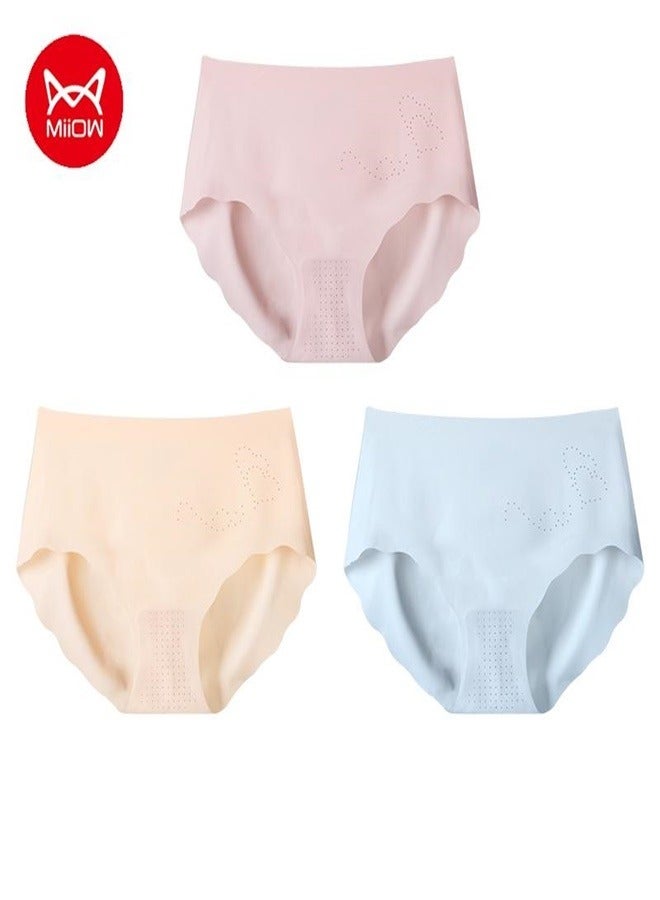 MIIOW 3Pcs Traceless Underwear Women's Summer Thin Ice Silk Pure Cotton Crotch Antibacterial Sports Girls' Triangular Shorts - Image 1