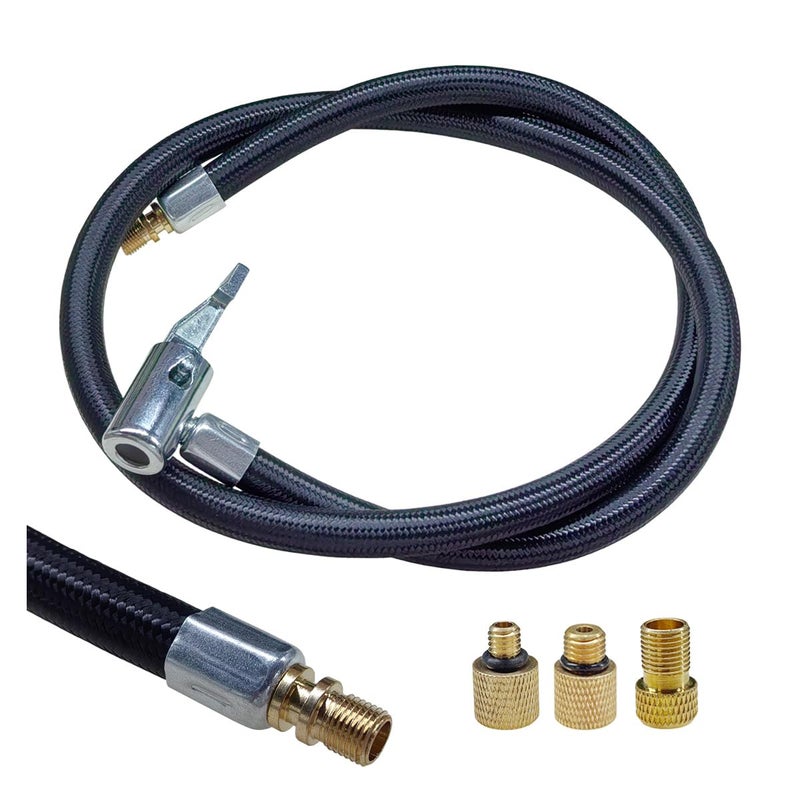 BDZMC Car Tire Inflator Hose Adapter HighPressure Air Compressor Hose Lockon Air Chuck Connector Extension Tube with Converting Nuts QuickInflation Hose for Tire Pump - Image 3