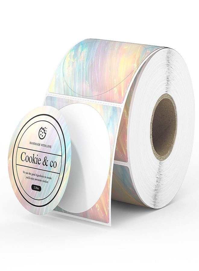 MUNBYN 2 Inch Round Shell Texture Thermal Labels, Direct Waterproof Circle Thermal Sticker Labels for Small Business, 500 Labels/Roll (Colorful) - Image 1