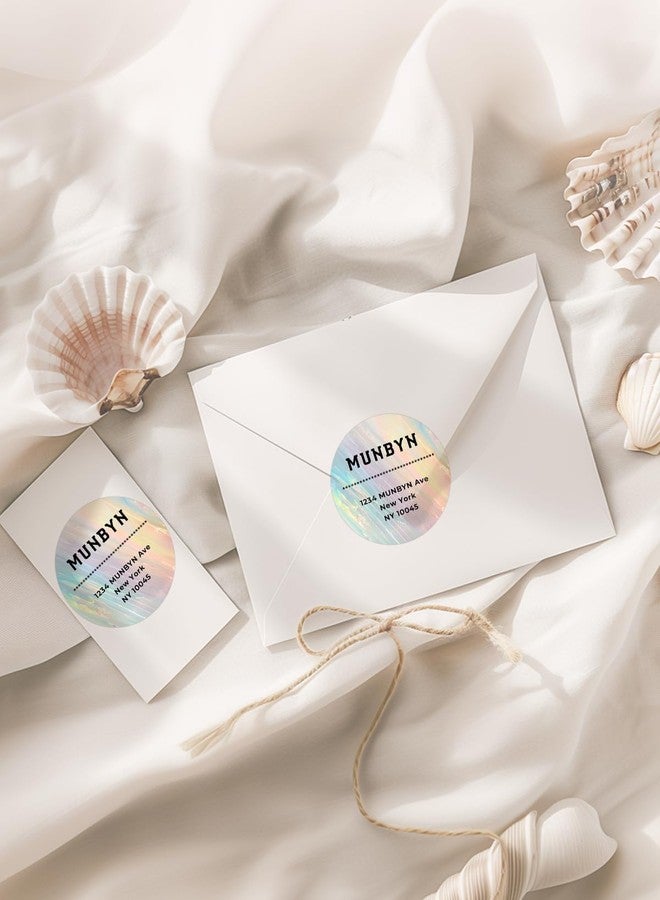 MUNBYN 2 Inch Round Shell Texture Thermal Labels, Direct Waterproof Circle Thermal Sticker Labels for Small Business, 500 Labels/Roll (Colorful) - Image 3