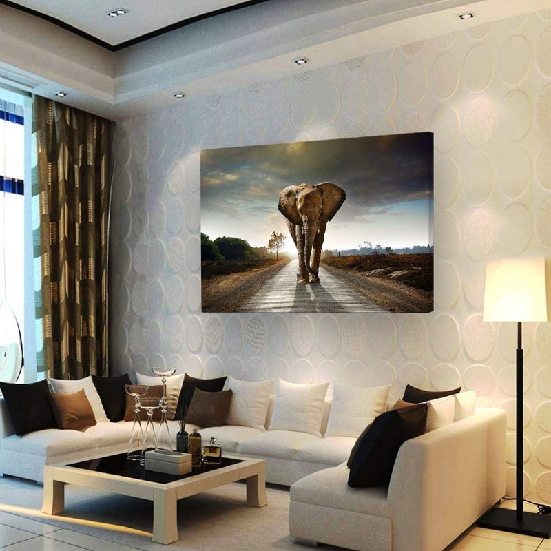 Muolunna D1269 Elephant Canvas Prints Wall Art - Image 2