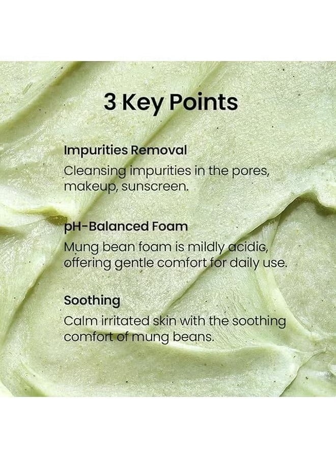 beplain Mung Bean PH Balanced Cleansing Foam 80ml, Gentle Scent Free Natural Cleanser, Face Wash for Acne prone, Dry, Oily Skin - Image 4
