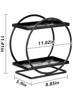 HOOKOR 2 Tier Perfume Organizer, Bathroom Organizer Countertop, Dresser Makeup Vanity Skincare Storage Tray Shelf Rack Senior Room Decor Aesthetic Display Accessories (Black)  - Image 3