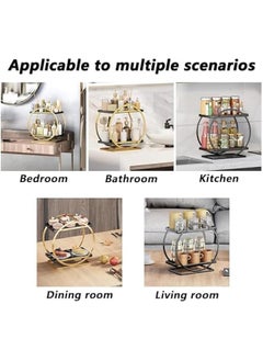 HOOKOR 2 Tier Perfume Organizer, Bathroom Organizer Countertop, Dresser Makeup Vanity Skincare Storage Tray Shelf Rack Senior Room Decor Aesthetic Display Accessories (Black)  - Image 5