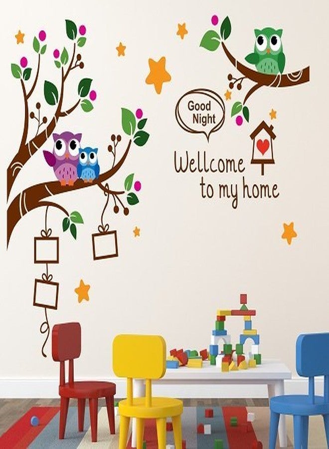 Wallstick Good Night-Kids Room Wall Sticker with Photo Frame(Vinyl, 105cm x 80cm, Multicolor) - Image 1