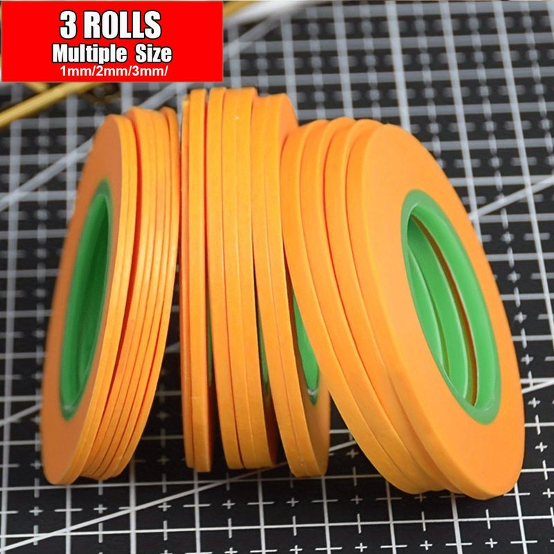3 Rolls High Adhesion Masking Tape 1mm 2mm 3mm Hand Tearable Textured Paper - Image 3
