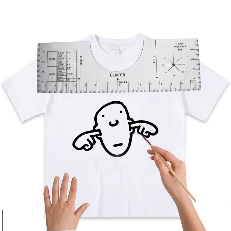 T-Shirt Alignment Ruler Craft Ruler Acrylic T-Shirt Measuring Tool Transparent for Making Fashion Center Design 16*5in - Image 2