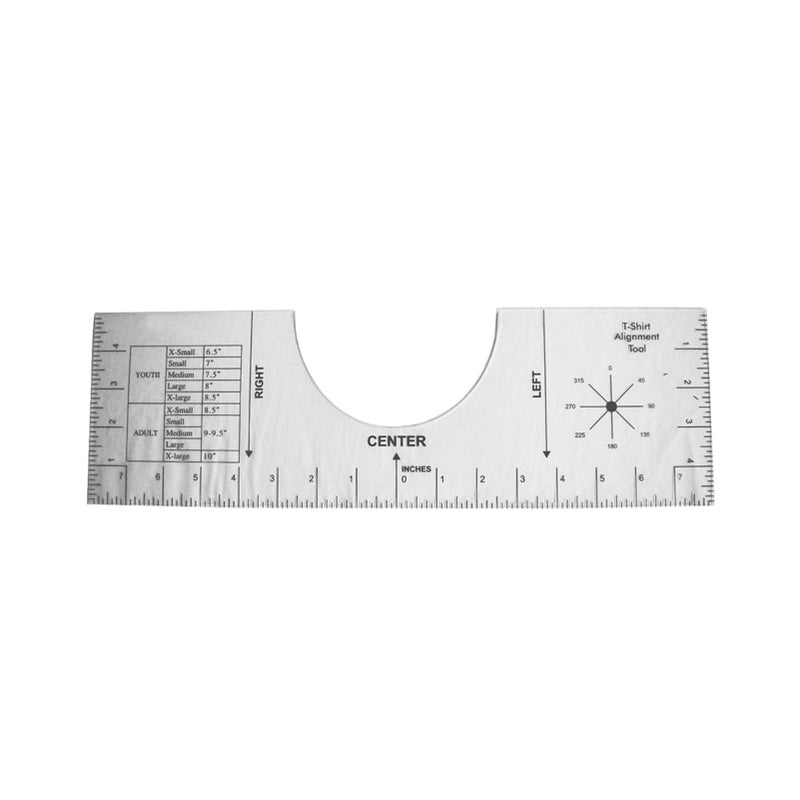 T-Shirt Alignment Ruler Craft Ruler Acrylic T-Shirt Measuring Tool Transparent for Making Fashion Center Design 16*5in - Image 1