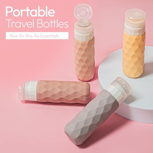 PiyuBind 4Pcs Travel Bottle Set for Toiletries, Leak-Proof Travel Bottles, Travel Containers with Bag, Squeezable Travel Accessories for Lotion, Shampoo, Conditioner, Skincare (100ml 4 Toiletries Bottle) - Image 5