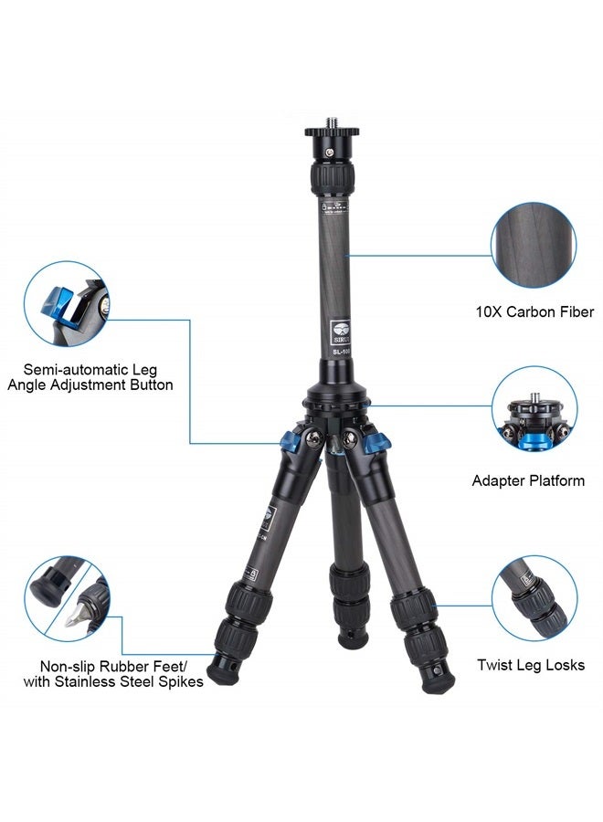 SIRUI AM223 Travel Carbon Fiber Mini Tripod with SL-100 Two-Section Carbon Center Column - Image 1