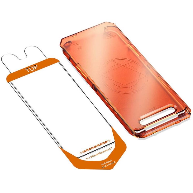 غطاء هاتف بGlass لـ iPhone 15 / 15 Plus / 15 Pro / 15 Pro Max مع حماية من السقوط ومقاومة بصمات الأصابع مع مقاوم للصدمات مع تغطية كاملة للشاشة باللون شفاف للحمل اليومي - Image 1