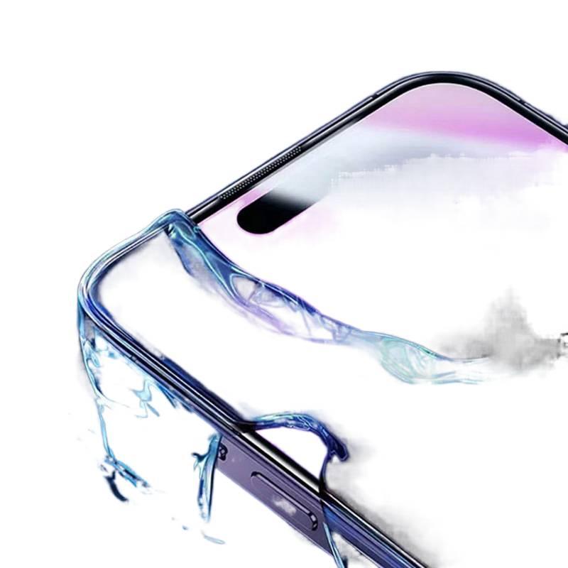 غطاء هاتف بGlass لـ iPhone 15 / 15 Plus / 15 Pro / 15 Pro Max مع حماية من السقوط ومقاومة بصمات الأصابع مع مقاوم للصدمات مع تغطية كاملة للشاشة باللون شفاف للحمل اليومي - Image 3