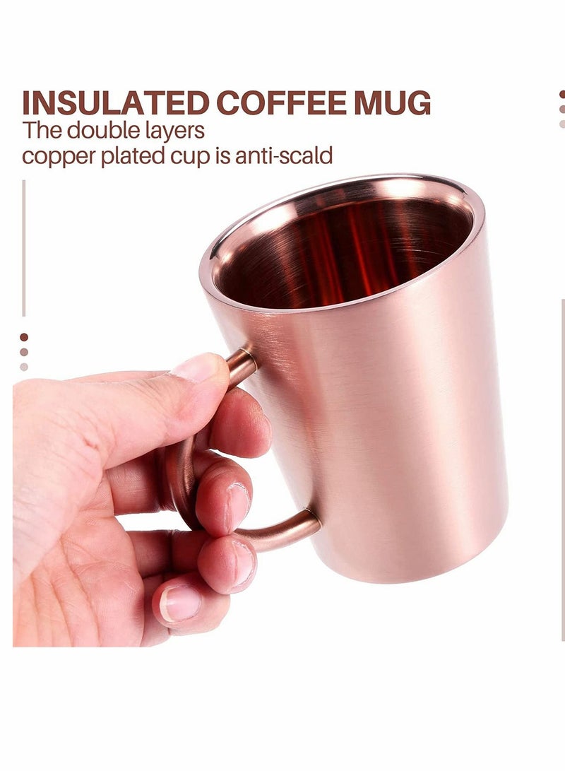 SYOSI Coffee Cup Double Walled Coffee Mug Reusable Thermos Mug 304 Stainless Steel Insulated Coffee Cup Vacuum Thermal Mug Travel Mug Beer Cup Teacup Coffee Cup with Handgrip - Image 3
