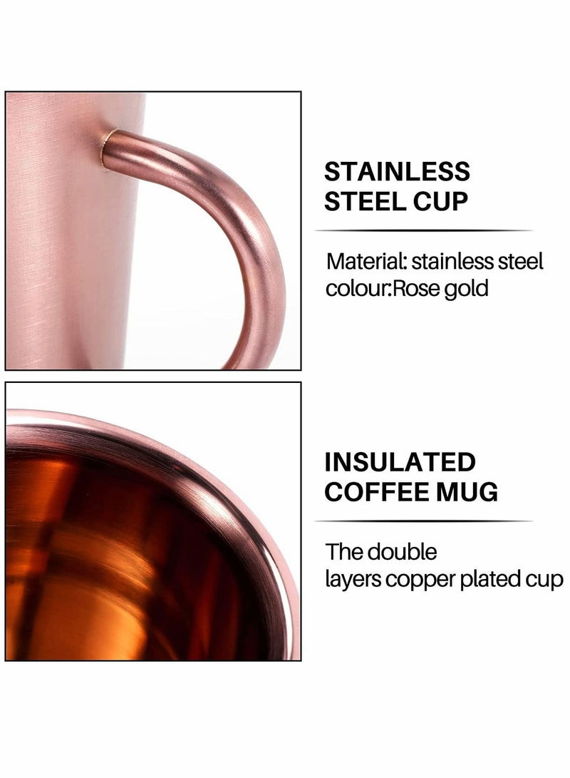 SYOSI Coffee Cup Double Walled Coffee Mug Reusable Thermos Mug 304 Stainless Steel Insulated Coffee Cup Vacuum Thermal Mug Travel Mug Beer Cup Teacup Coffee Cup with Handgrip - Image 4