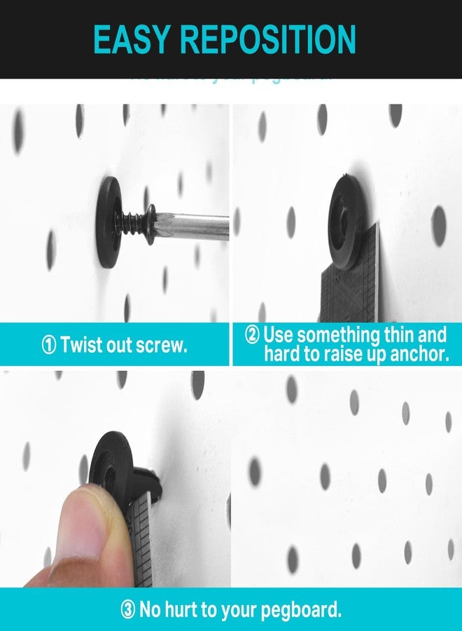 G.CORE Pegboard Peg Hooks Accessories - 40 Set Pegs with Inserts and Screw Fit 1/4 Pegboards Multi-Functional for Hanging and Mounting - Utility Tool Hanger Organizers (Large Size) - Image 4