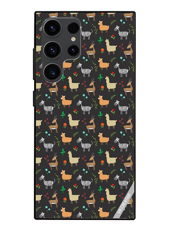 VR CREATIVE Protective Case Cover For Samsung Galaxy S23 Ultra 5G Jungle Animals Pattern Design Multicolour - Image 1