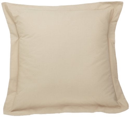 FRESH IDEAS Poplin Tailored Pillow Sham, Euro, 26x26 inches, Mocha - Image 1