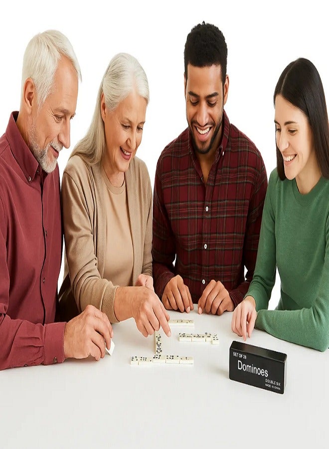 Double Dominoes Set 28 Pieces High Quality for Entertaining Family and Friends - Durable Design for All Ages (Black)  - Image 3