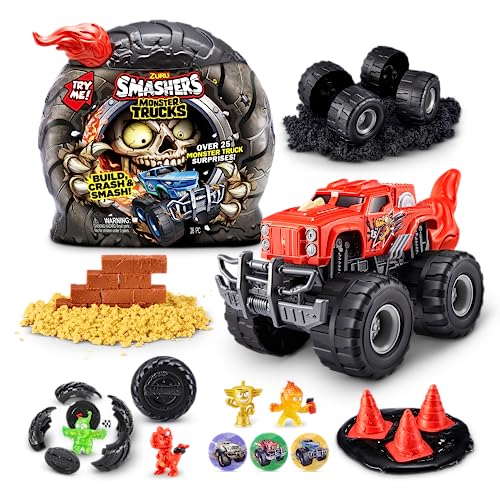 ZURU SMASHERS Smashers Monster Wheels RED Flame Mystery Pack Over 25 Monster Trucks Surprises - Image 1