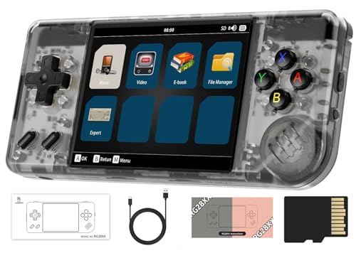 Voacle RG28XX Retro Handheld Game with Linux System 283 Inch IPS Screen Builtin 64G TF Card 5516 Games Support Multimedia Application and TV OutputTransparent Black - Image 1