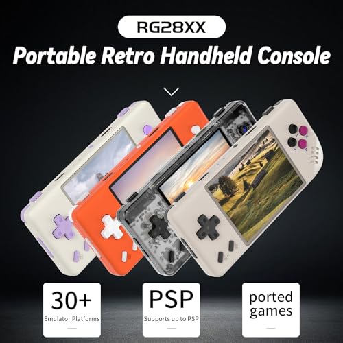 Voacle RG28XX Retro Handheld Game with Linux System 283 Inch IPS Screen Builtin 64G TF Card 5516 Games Support Multimedia Application and TV OutputTransparent Black - Image 5