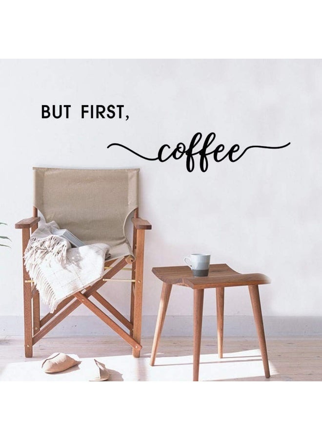 IARTTOP But First Coffee Quote Wall Decal, Inspirational Life Wall Sticker for Coffee Shop Decoration, Kitchen Home Wall Art, Black - Image 3
