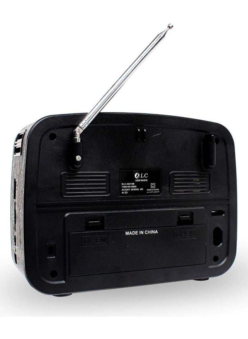Denx DENX HIFi-Speaker with Solar Palen Charging, Retro Old Radio Bluetooth Travel Radio, AM/FM/SW 3-Band, Rechargeable Battery, Flashlight, USB TF Card AUX Input, Handheld Wireless Speaker, DX2451  - Image 3