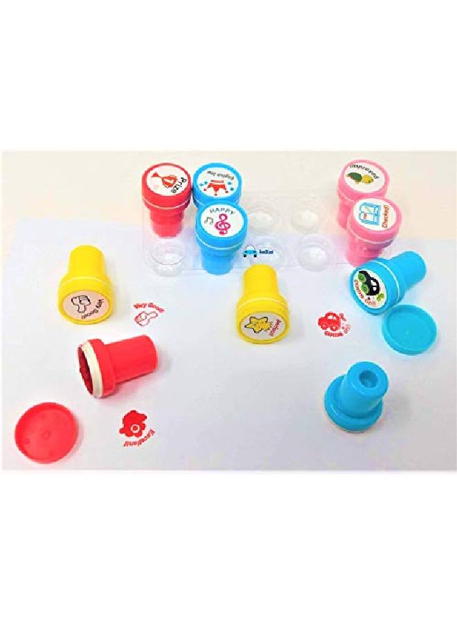FunBlast 10 Pcs Motivation Stamper For Kids Plastic Stamper Toys Art Craft For School Supplies Toys For Kids/Boys/Girls Multicolor - Image 5