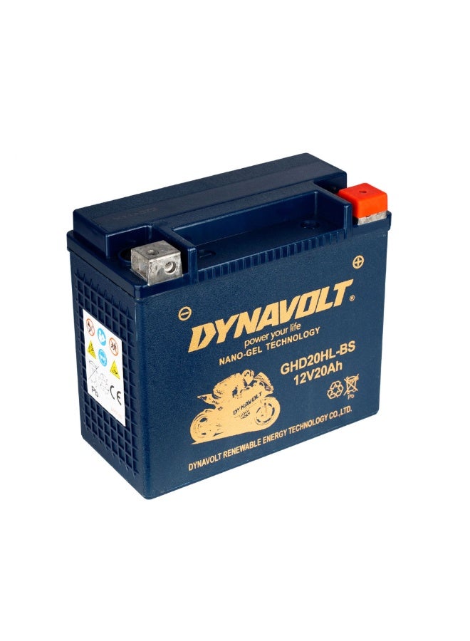 Dynavolt GHD20H-BS 12V 20Ah Nano Gel AGM Motorcycle Battery - Image 3