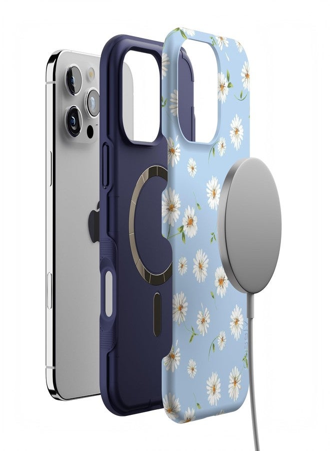 Casely iPhone 16 Pro Max Case | Daisy Daydream | Baby Blue Floral | Compatible with MagSafe | Bold Protective Design - Image 4