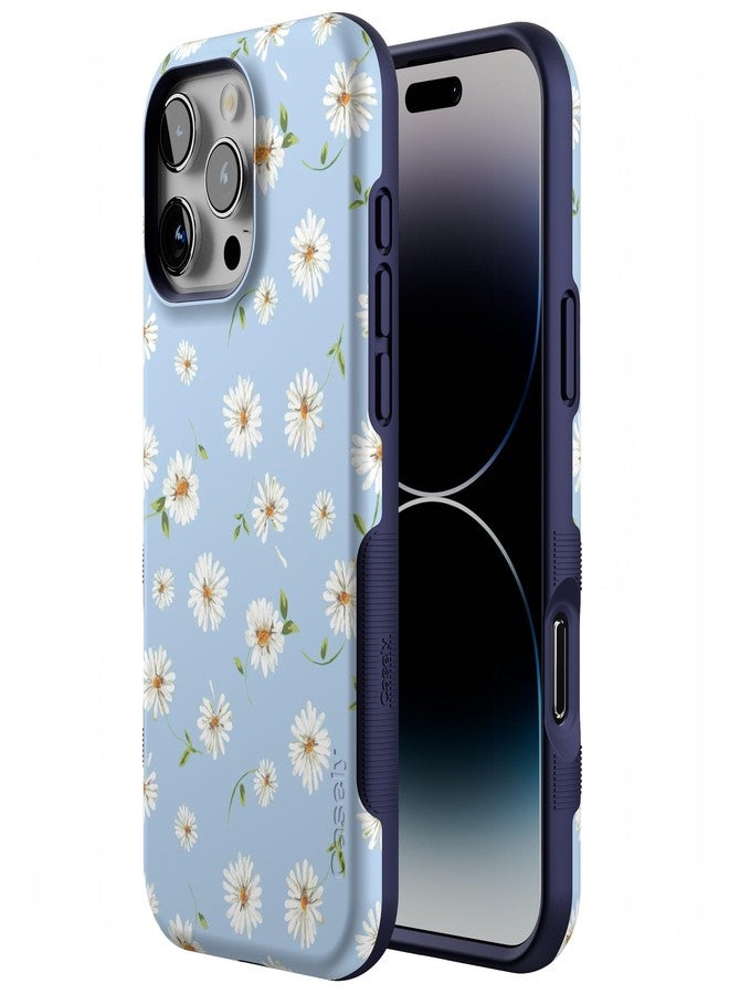 Casely iPhone 16 Pro Max Case | Daisy Daydream | Baby Blue Floral | Compatible with MagSafe | Bold Protective Design - Image 2